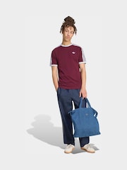 adidas Original Burgundy Red 3 Stripes T Shirt - Image 4 of 7