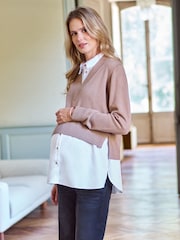 Seraphine Maternity V-Neck Nursing Shirt & Jumper Set - Image 1 de 6