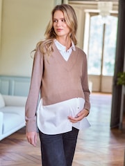 Seraphine Maternity V-Neck Nursing Shirt & Jumper Set - Image 4 de 6