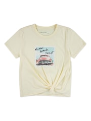 Abercrombie & Fitch Yellow Miami Beach Side Knot Short Sleeve T-Shirt - Image 1 of 3