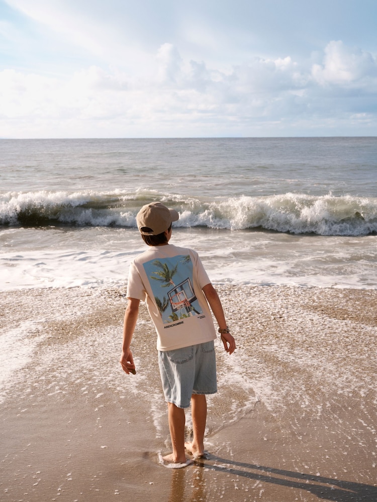 Abercrombie & Fitch Blue Baggy Denim Jort Shorts - Image 2 of 9