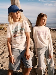 Abercrombie & Fitch Blue Baggy Denim Jort Shorts - Image 5 of 9