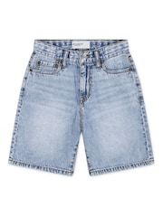 Abercrombie & Fitch Blue Baggy Denim Jort Shorts - Image 6 of 9