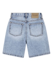 Abercrombie & Fitch Blue Baggy Denim Jort Shorts - Image 7 of 9