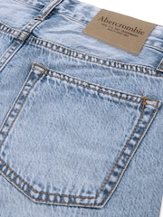 Abercrombie & Fitch Blue Baggy Denim Jort Shorts - Image 8 of 9