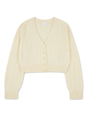 Abercrombie & Fitch Yellow Pointelle Cardigan - Image 1 of 3
