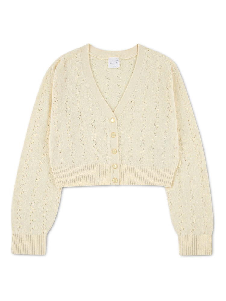 Abercrombie & Fitch Yellow Pointelle Cardigan - Image 1 of 3 Abercrombie & Fitch Yellow Pointelle Cardigan - Image 1 of 3