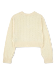 Abercrombie & Fitch Yellow Pointelle Cardigan - Image 2 of 3