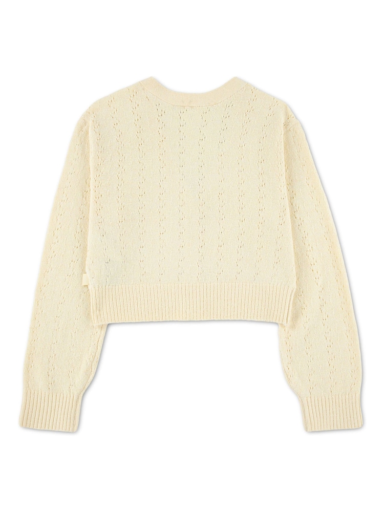 Abercrombie & Fitch Yellow Pointelle Cardigan - Image 2 of 3 Abercrombie & Fitch Yellow Pointelle Cardigan - Image 2 of 3