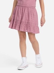 Abercrombie & Fitch Pink Eyelet Mini Skirt - Image 1 of 6