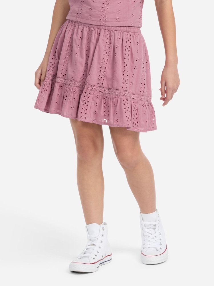 Abercrombie & Fitch Pink Eyelet Mini Skirt - Image 1 of 6