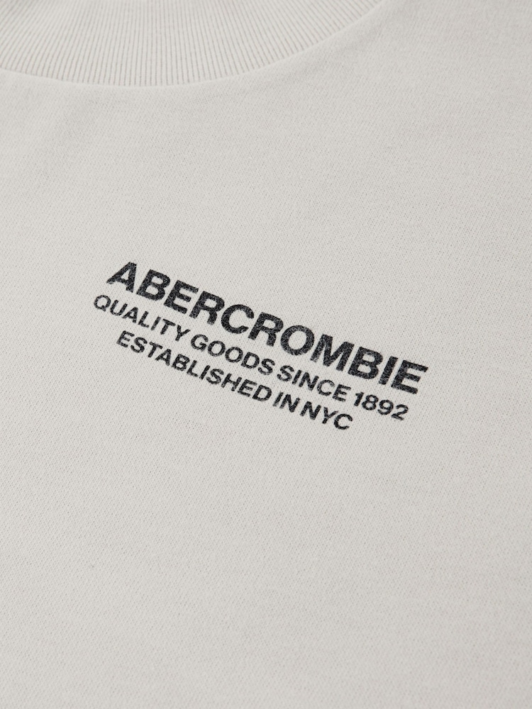 Abercrombie & Fitch Natural Basketball Sports Graphic Short Sleeve T-Shirt - Image 5 of 5