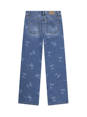 Abercrombie & Fitch Blue Discharge Wide Leg Jeans - Image 7 of 12