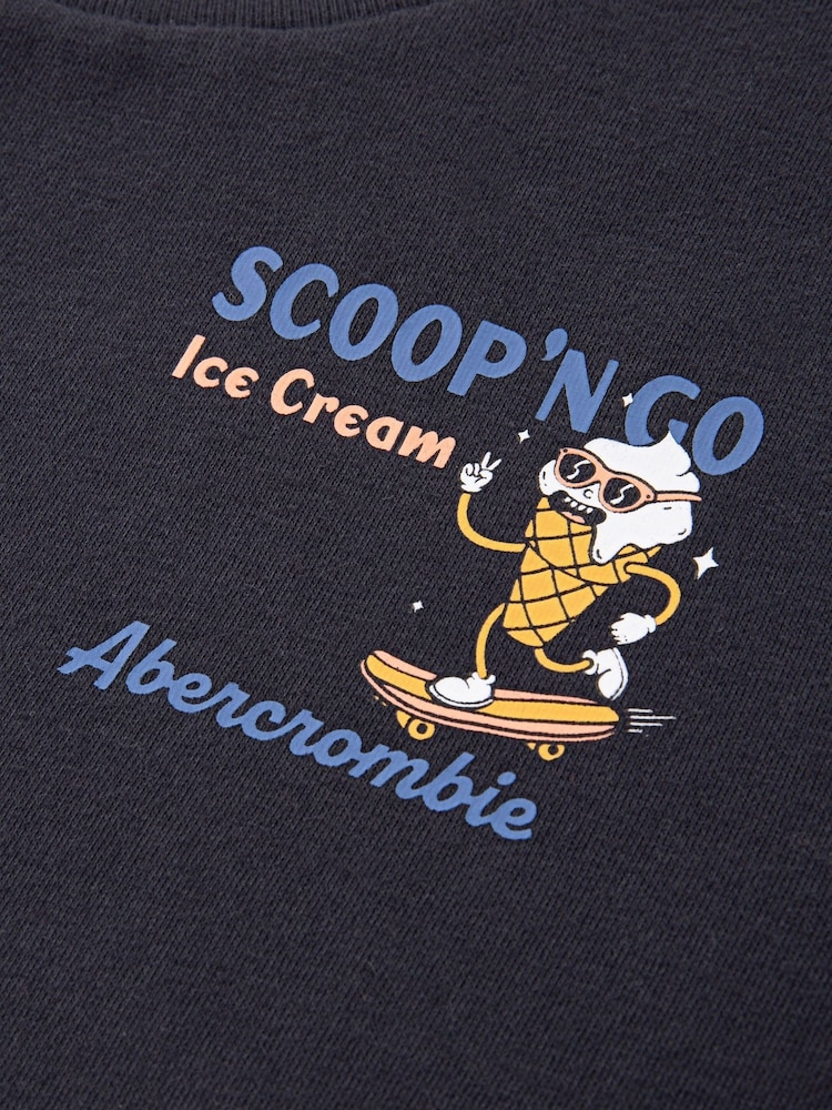 Abercrombie & Fitch Black Scoop Go Back Graphic Short Sleeve T-Shirt - Image 3 of 3