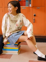 Abercrombie & Fitch Blue Denim Pull Tab Pleated Skirt - Image 4 of 11