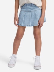 Abercrombie & Fitch Blue Denim Pull Tab Pleated Skirt - Image 5 of 11