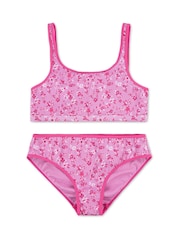 Abercrombie & Fitch Pink Floral Print Scoop Neck Bikini - Image 1 of 3