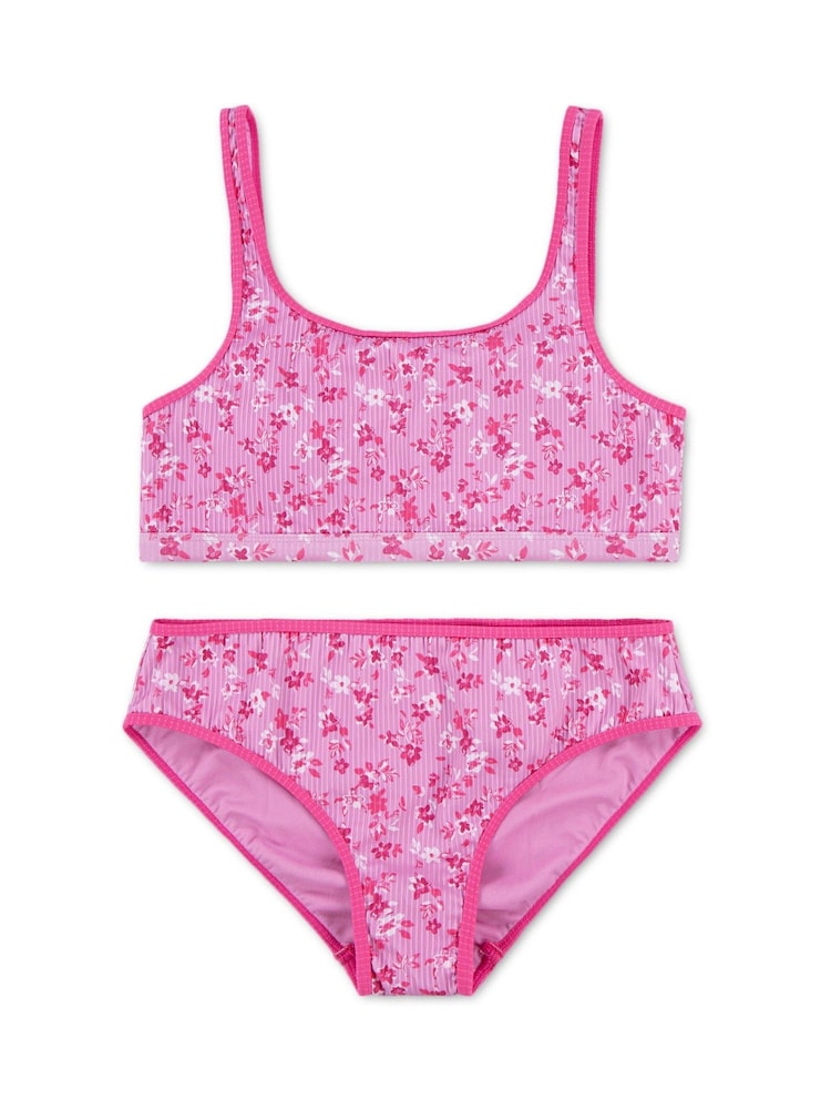 Abercrombie & Fitch Pink Floral Print Scoop Neck Bikini - Image 1 of 3