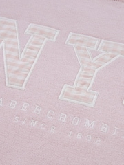Abercrombie & Fitch Gingham NYC Graphic Crew Neck Sweatshirt - Imaginea 2 din 2
