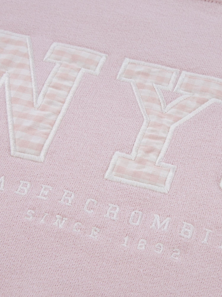 Abercrombie & Fitch Gingham NYC Graphic Crew Neck Sweatshirt - Imaginea 2 din 2