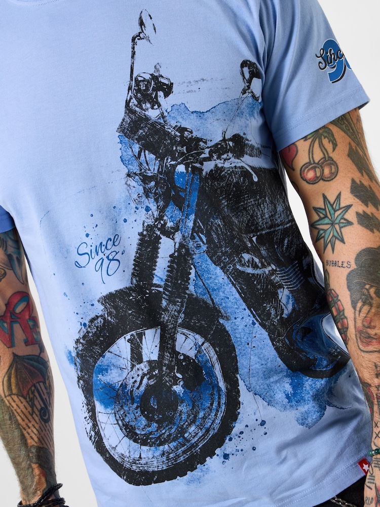 Joe Browns Blue Side Sketch Bike T-Shirt - Image 2 of 6