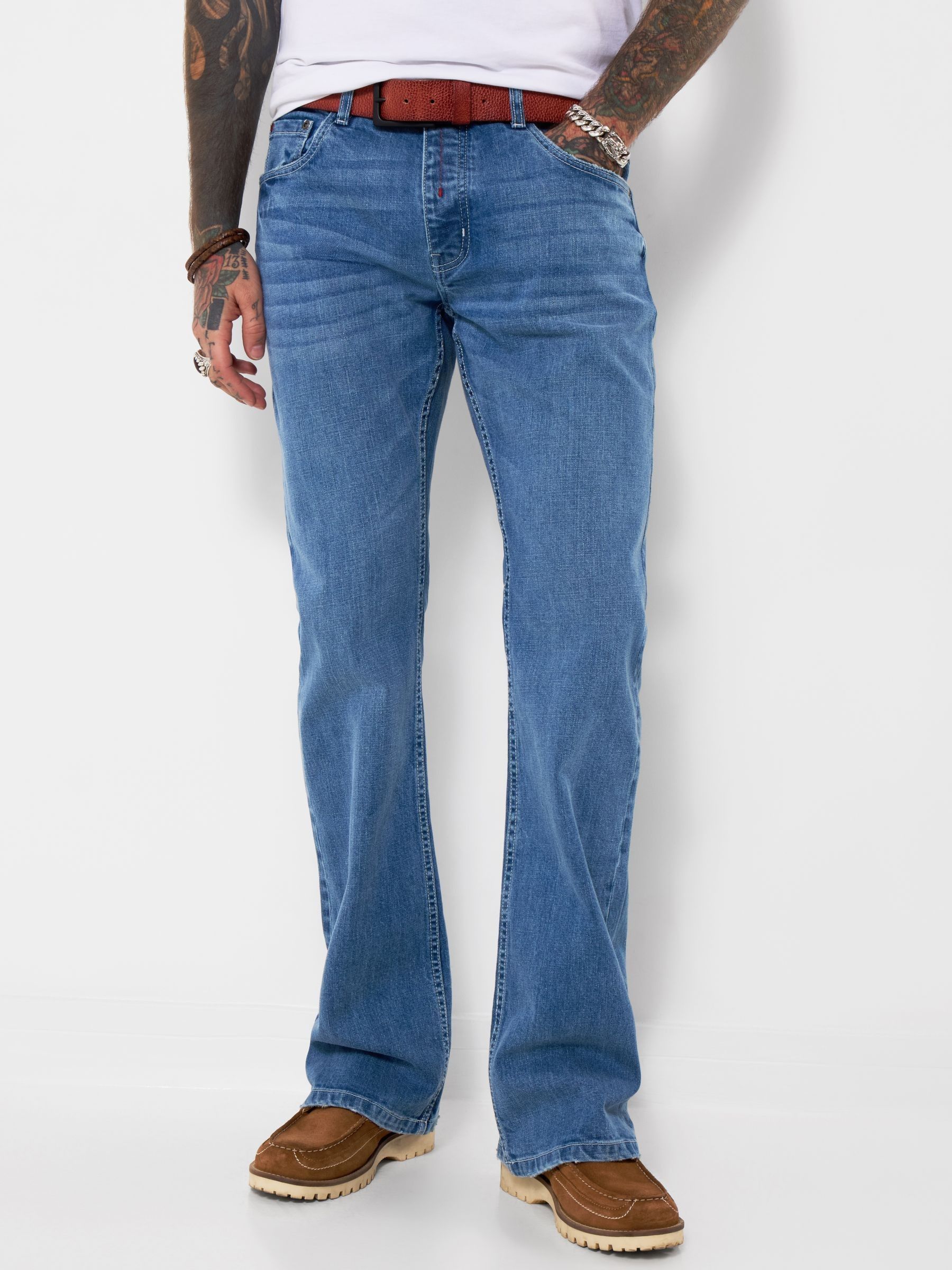 Joe Browns Brilliant Bootcut Jeans, Blue, Size 38R, Men - Image 4