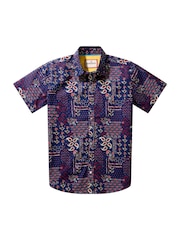 Joe Browns Blue Bandana Print Short Sleeve Shirt - Image 5 of 5
