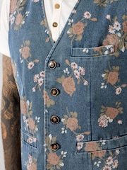 Joe Browns Fabulous Floral Denim Waistcoat - 9的图像3｝