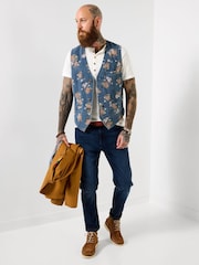 Joe Browns Fabulous Floral Denim Waistcoat - 9的图像6｝