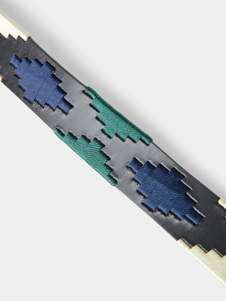 Joe Browns Black Santiago Embroidered Leather Belt - Image 4 of 4