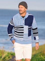 Joe Browns Patched To Perfection Strickpullover mit Stehkragen - Bild 1 von 8