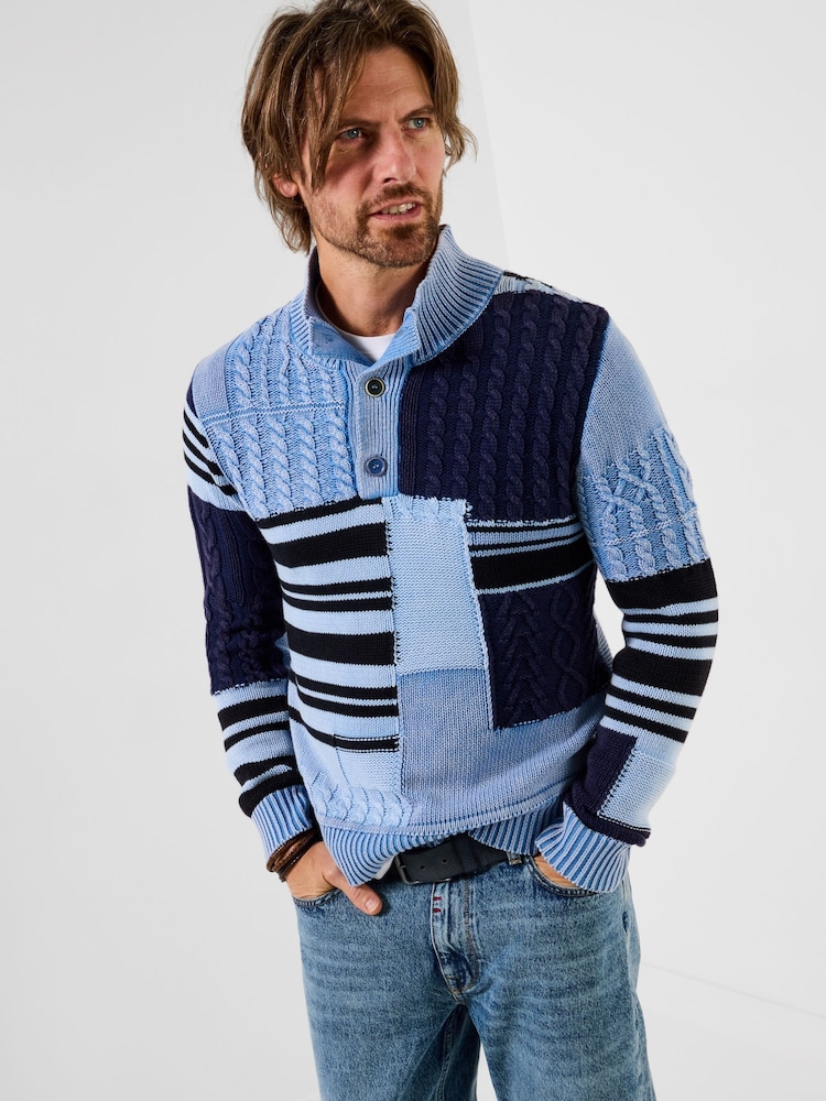 Joe Browns Patched To Perfection Strickpullover mit Stehkragen - Bild 2 von 8