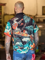 Joe Browns Black Lizard Surf Shirt - Image 7 of 8