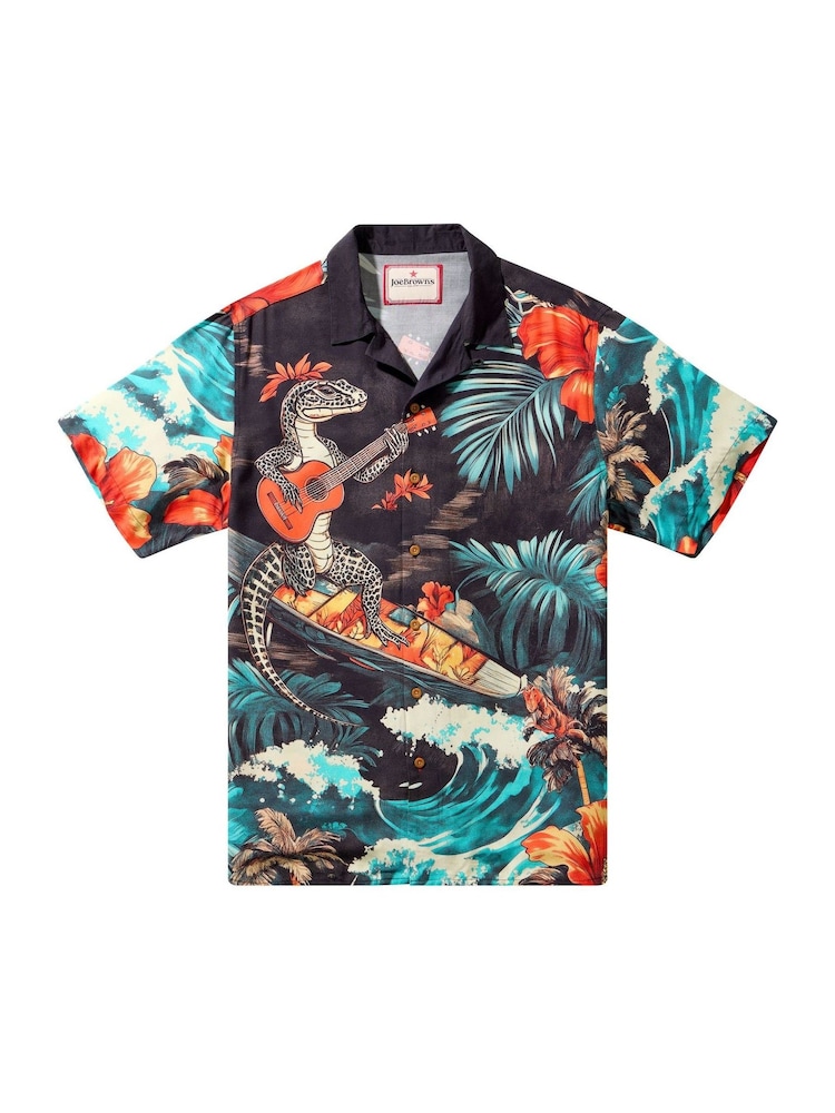 Joe Browns Black Lizard Surf Shirt - Image 8 of 8 Joe Browns Black Lizard Surf Shirt - Image 8 of 8