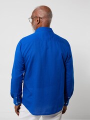 Joe Browns Blue Superb Summer Linen Blend Shirt - Image 2 of 5