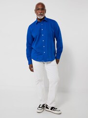 Joe Browns Blue Superb Summer Linen Blend Shirt - Image 3 of 5