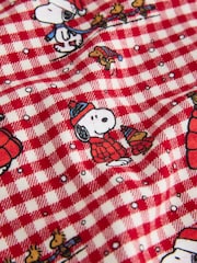 Red Snoopy Matching Family Christmas Flannel Button Through Pyjamas - Image 6 of 7