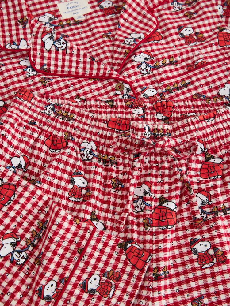 Red Snoopy Matching Family Christmas Flannel Button Through Pyjamas - Image 7 of 7 Red Snoopy Matching Family Christmas Flannel Button Through Pyjamas - Image 7 of 7