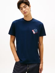 Tommy Jeans Blue Signature Back Logo Jersey T-Shirt - Image 1 of 5