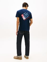 Tommy Jeans Blue Signature Back Logo Jersey T-Shirt - Image 3 of 5