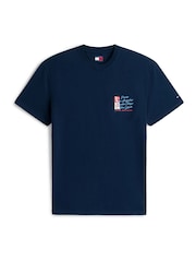 Tommy Jeans Blue Signature Back Logo Jersey T-Shirt - Image 5 of 5