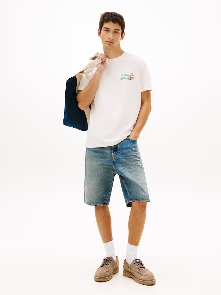 Tommy Jeans White Back Logo Relaxed Jersey T-Shirt - Image 1 of 4