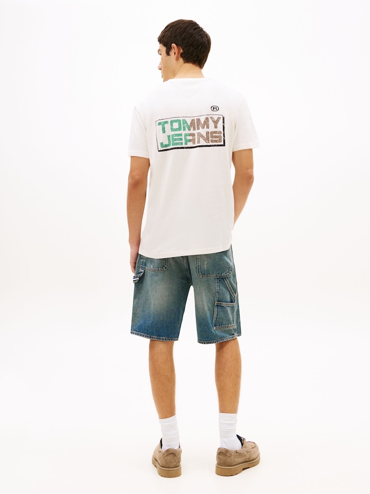Tommy Jeans White Back Logo Relaxed Jersey T-Shirt - Image 2 of 4