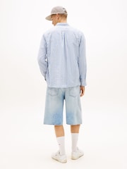 Tommy Jeans Relaxed Fit Stripe Seersucker Shirt - Image 3 of 5