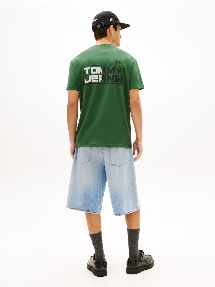 Tommy Jeans Green Back Logo Relaxed Jersey T-Shirt - Image 2 of 4