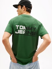 Tommy Jeans Green Back Logo Relaxed Jersey T-Shirt - Image 3 of 4