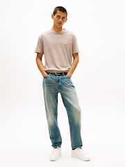 Tommy Jeans Brown Tommy Badge Jersey Crew Neck T-Shirt - Image 2 of 5