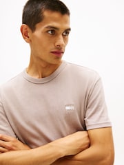 Tommy Jeans Brown Tommy Badge Jersey Crew Neck T-Shirt - Image 4 of 5