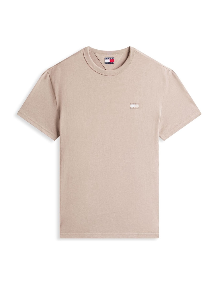 Tommy Jeans Brown Tommy Badge Jersey Crew Neck T-Shirt - Image 5 of 5