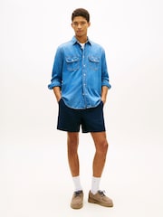 Blå - Tommy Jeans Logo Relaxed Shorts With Linen - Billede 2 af 5